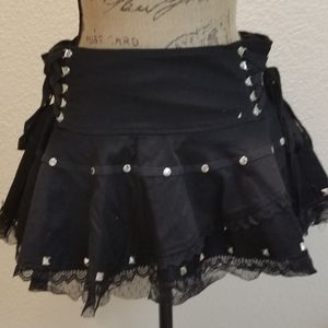 LIVING DEAD SOULS Goth Mini Skirt Studded